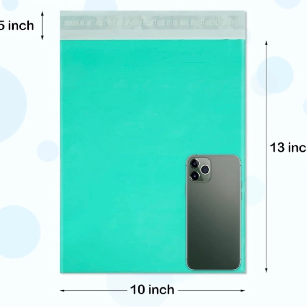 15 Pack Mailer Poly Bags Mailing Envelopes Teal Self Adhesive 10” by 13” NEW